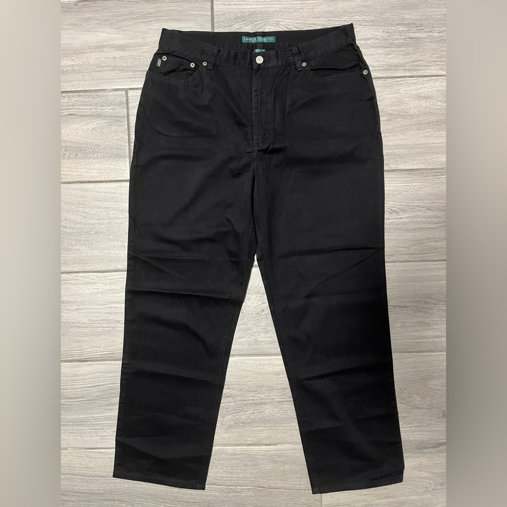 LAUREN JEANS CO BY RALPH LAUREN Women’s BLACK DENIM JEANS, Size 14